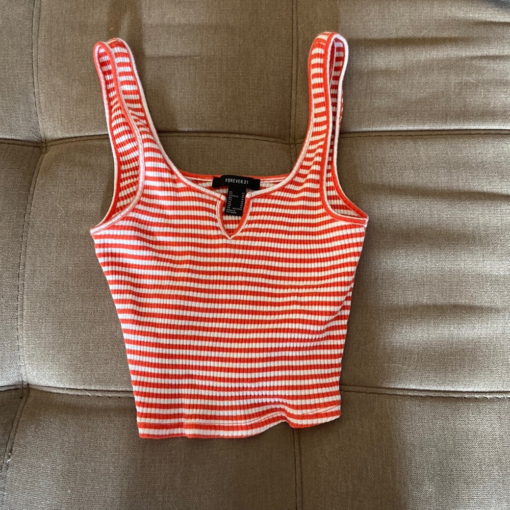 Pink & white forever 21 crop top